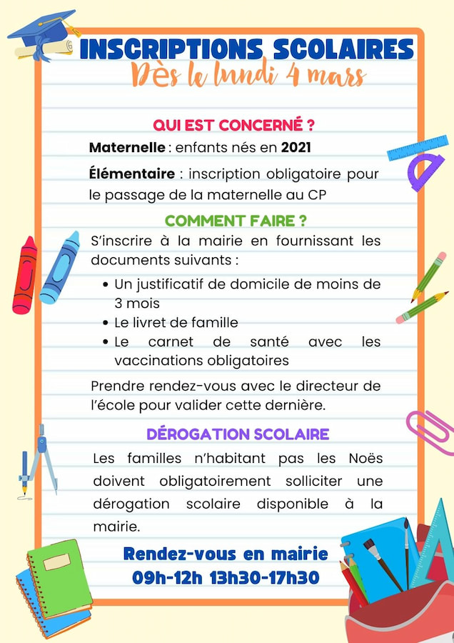 affiche rentree scolaire 2024 lesnoes