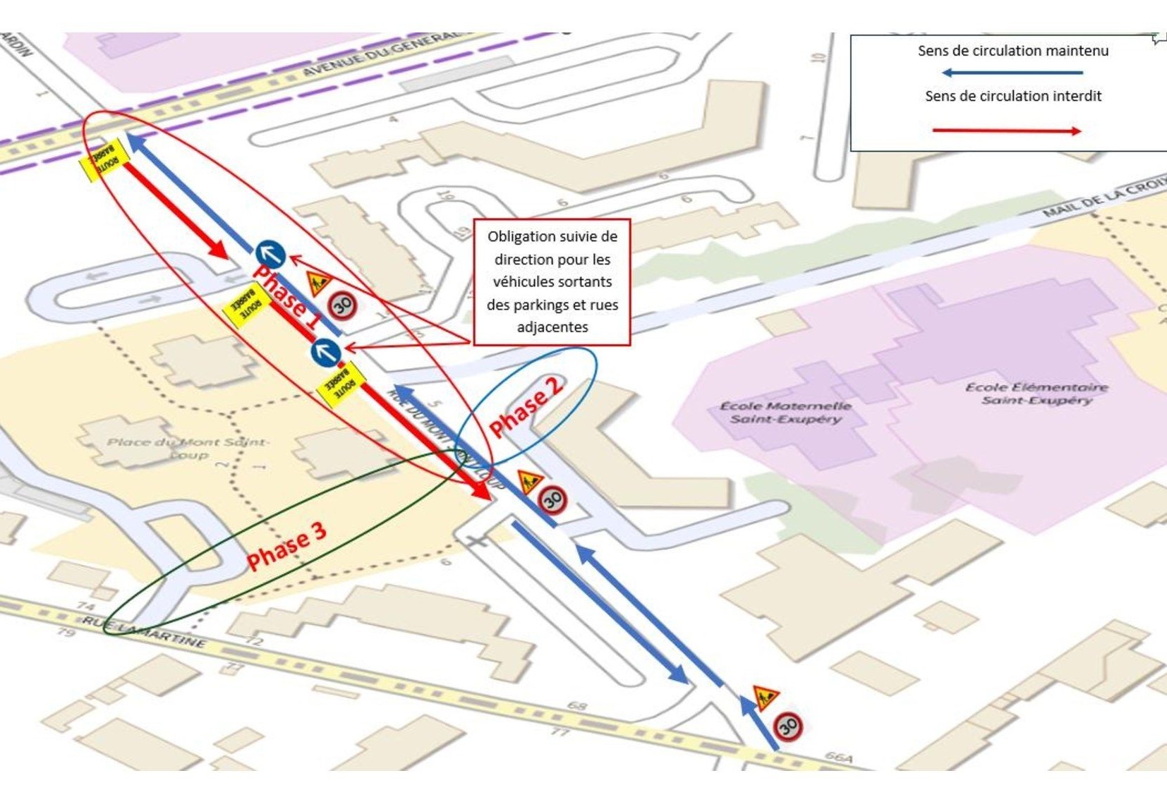 plan travaux rue mont saint loup 2025 lesnoes